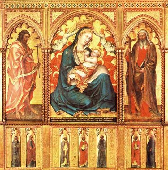 Taddeo di Bartolo Virgin and Child with St John the Baptist and St Andrew Spain oil painting art